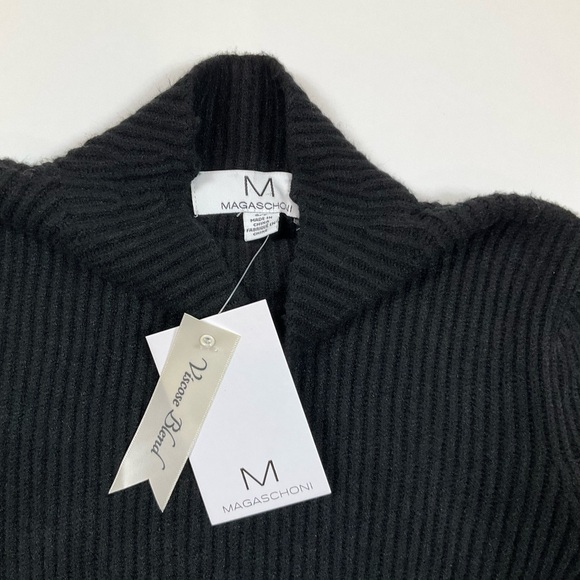 Magaschoni Long Sleeve Hihg Neck Blouse Black Small - Picture 4 of 9